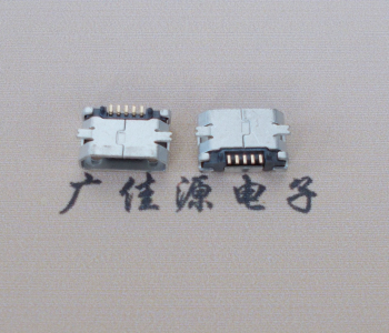 小榄镇Micro USB平口全贴板 鱼叉脚5.0长带定位柱加焊盘