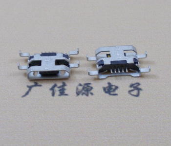 小榄镇MICRO USB 5PIN接口 沉板1.6MM 四脚插板无导位