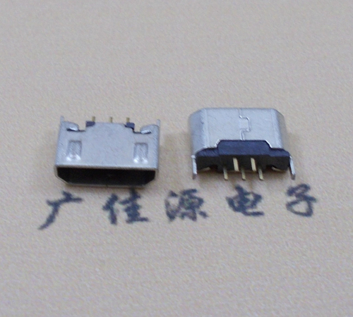 小榄镇迈克USB 180度母座5p直插带地脚1.5端子直口
