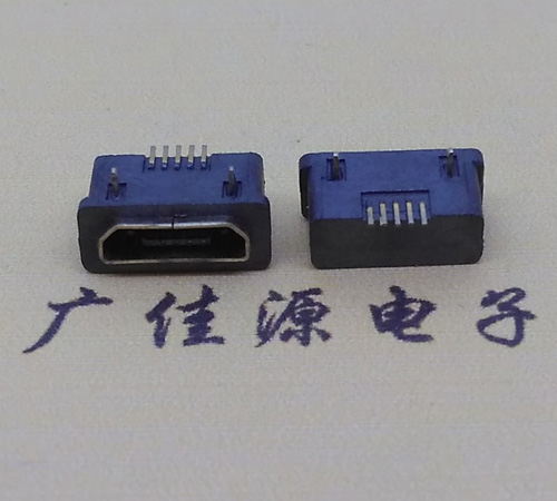 小榄镇MICRO USB5p防水接口 90度卧式 两脚插板牢固