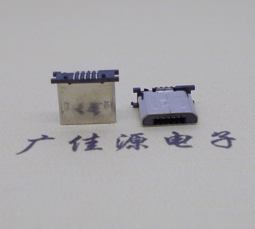 小榄镇MICRO USB 5P公头短体5.6mm立贴带柱无卡勾