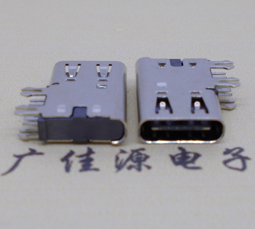 小榄镇侧插USB3.1接头座子.90度type-c母座.6p侧插连接器